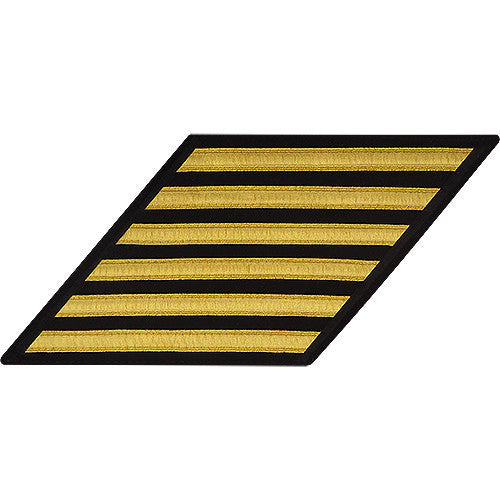 Navy Enlisted Male Hash Marks: Gold Lace on Serge - set of 6