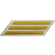Navy Enlisted Male Hash Marks: Gold Lace on White - set of 3