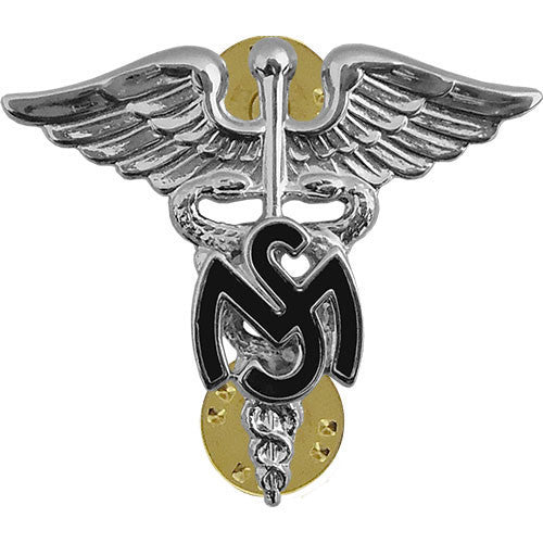 Army Officer Collar Device: Medical Service - Mirror Finish