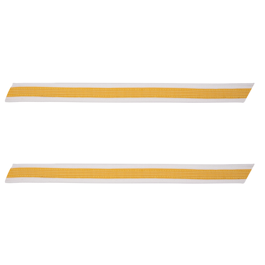 Army Service Stripe: Gold Embroidered on White - male, set of 1