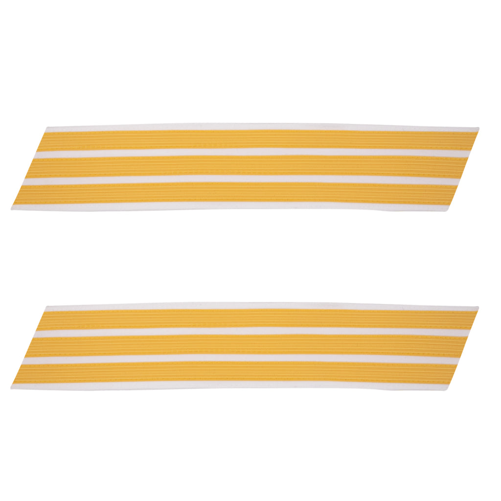 Army Service Stripe: Gold Embroidered on White - male, set of 3