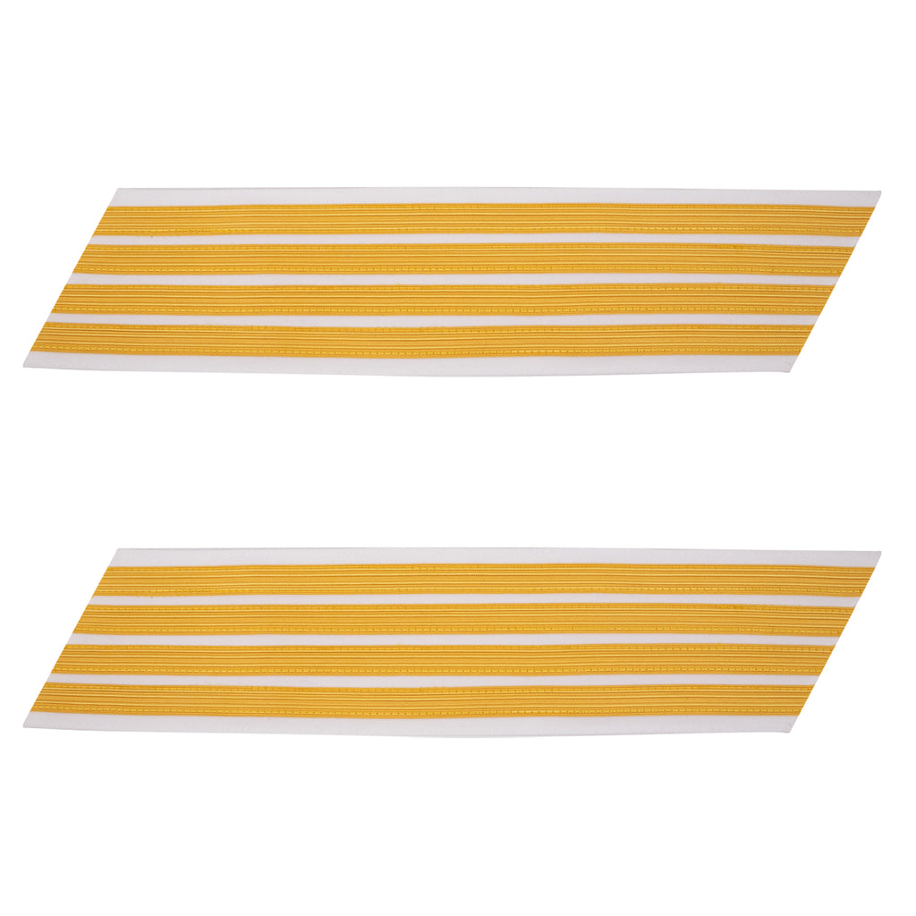 Army Service Stripe: Gold Embroidered on White - male, set of 4