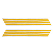 Army Service Stripe: Gold Embroidered on White - female, set of 4