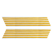 Army Service Stripe: Gold Embroidered on White - female, set of 5