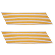 Army Service Stripe: Gold Embroidered on White - female, set of 8