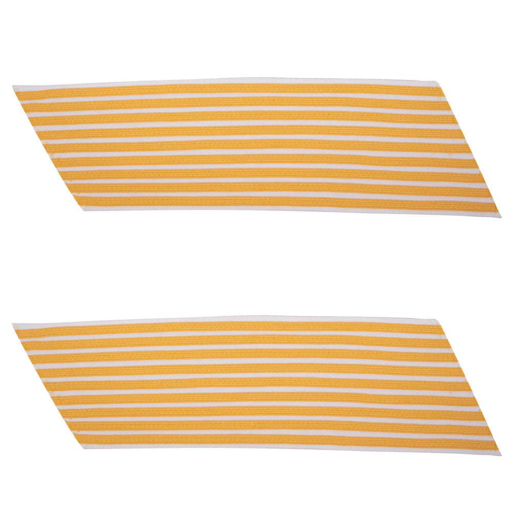 Army Service Stripe: Gold Embroidered on White - female, set of 9