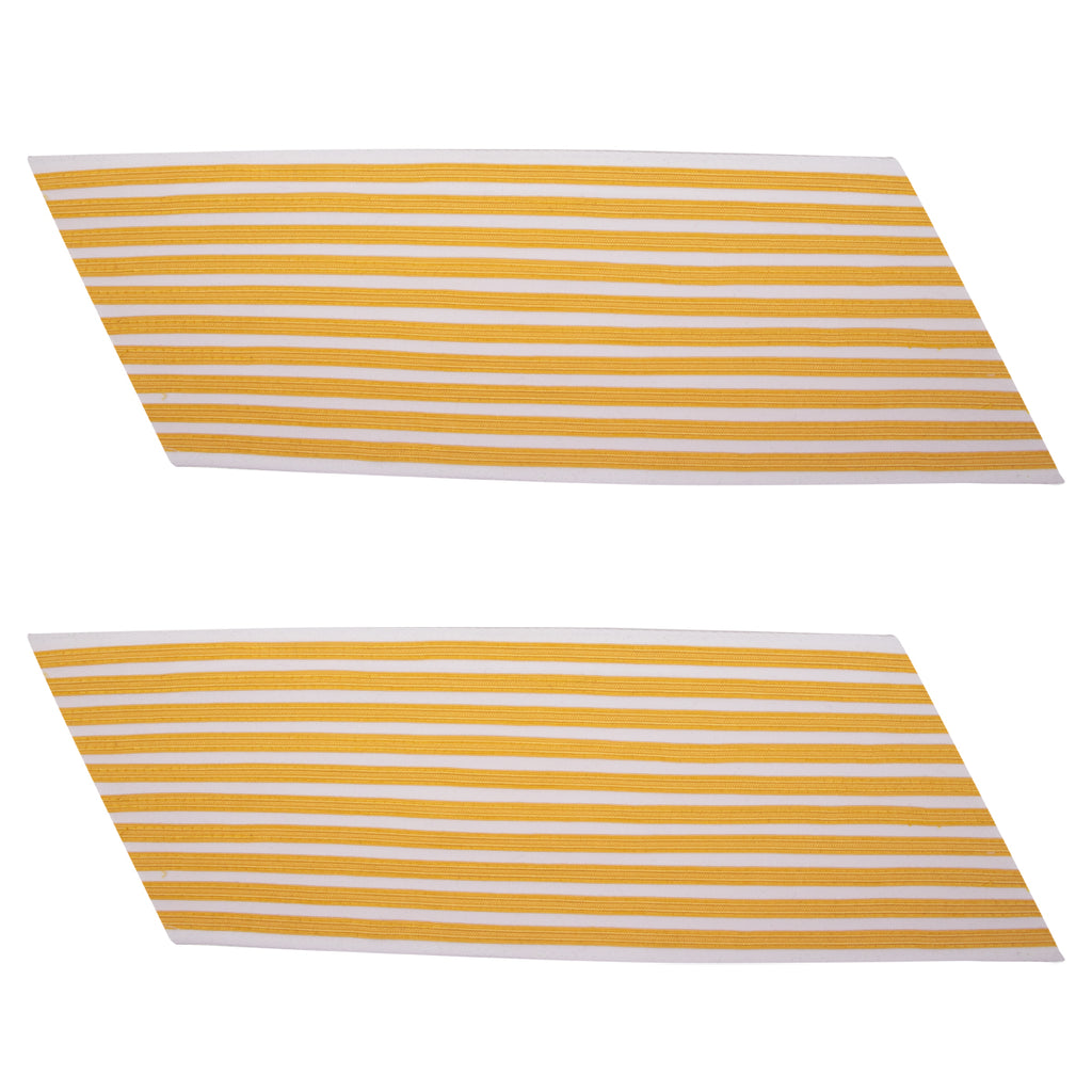 Army Service Stripe: Gold Embroidered on White - female, set of 10
