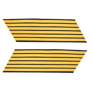 Army Service Stripe: Gold Embroidered on Blue - male, set of 6