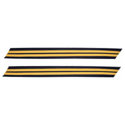 Army Service Stripe: Gold Embroidered on Blue - female, set of 2