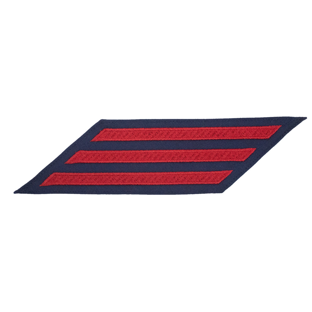 Coast Guard Hash Marks: Enlisted - Red on Blue Serge, Set of 3
