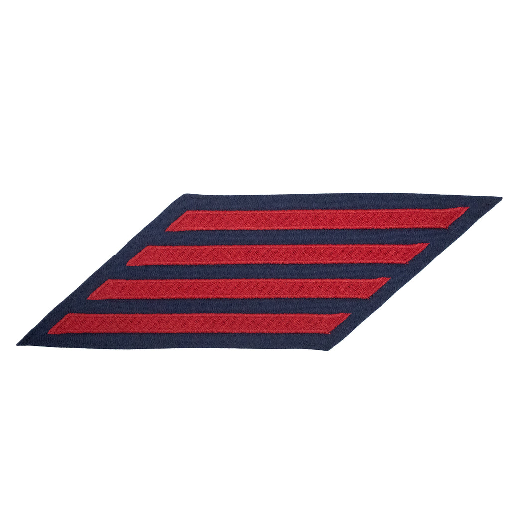 Coast Guard Hash Marks: Enlisted - Red on Blue Serge, Set of 4