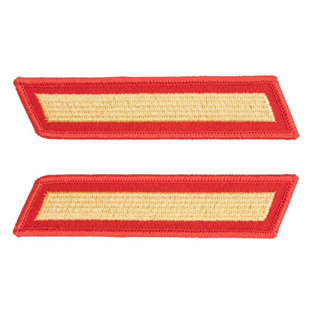 Marine Corps Service Stripe: Female - gold on red, set of 1