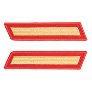 Marine Corps Service Stripe: Female - gold on red, set of 1