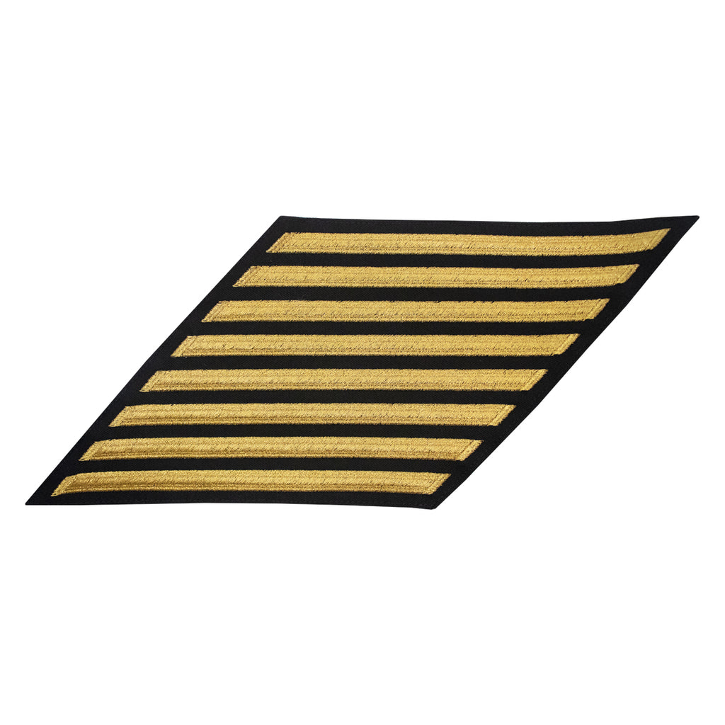 Navy CPO Hash Marks: Seaworthy Gold Embroidered on Blue - set of 8