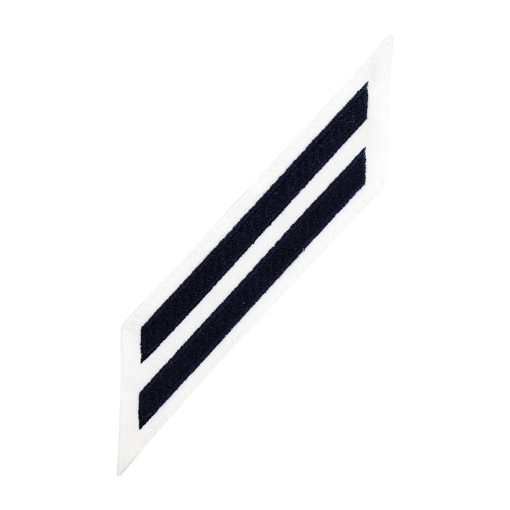 Navy Enlisted Male Hashmarks: Blue Embroidered on White CNT - set of 2
