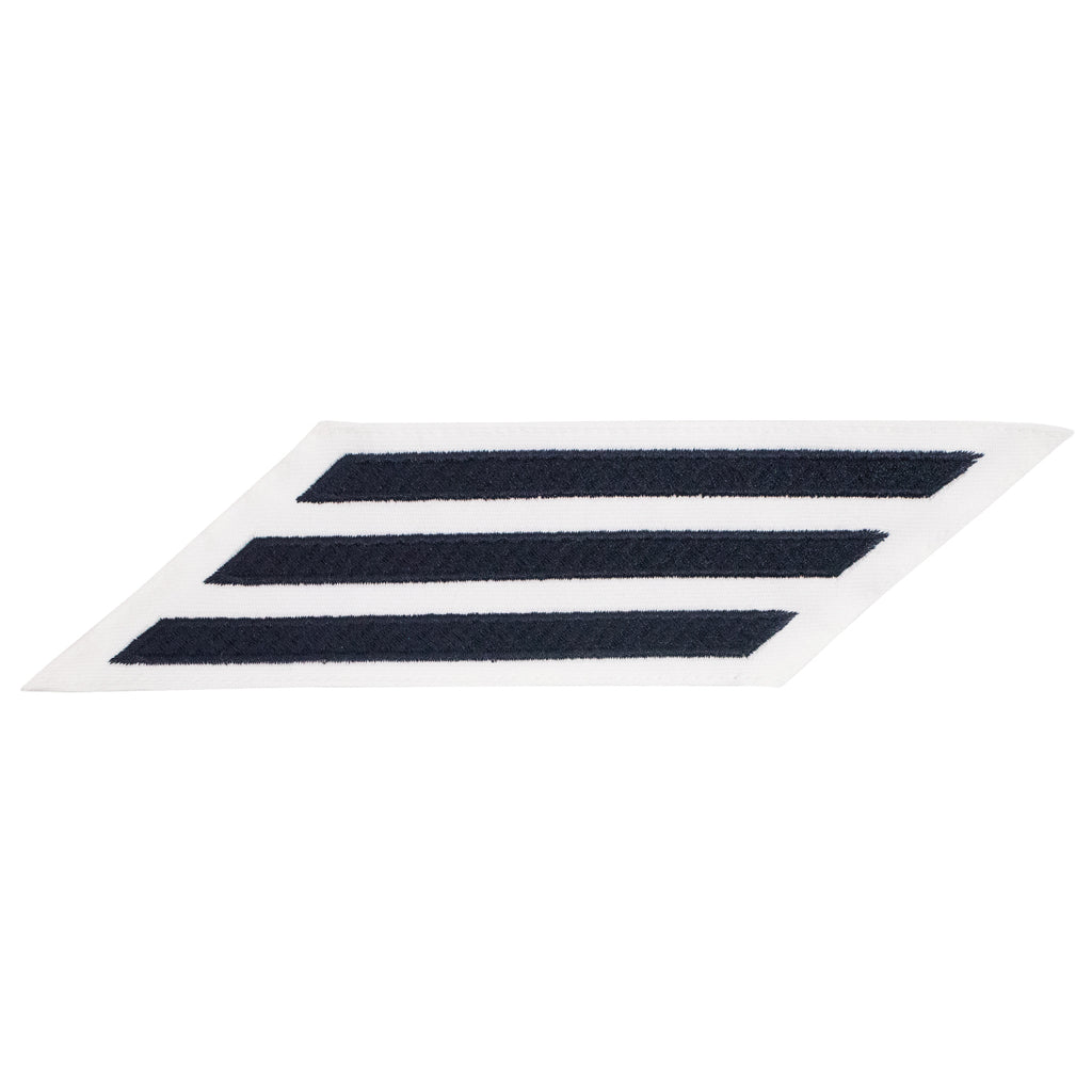 Navy Enlisted Hashmarks: Blue Embroidered on White CNT - set of 3