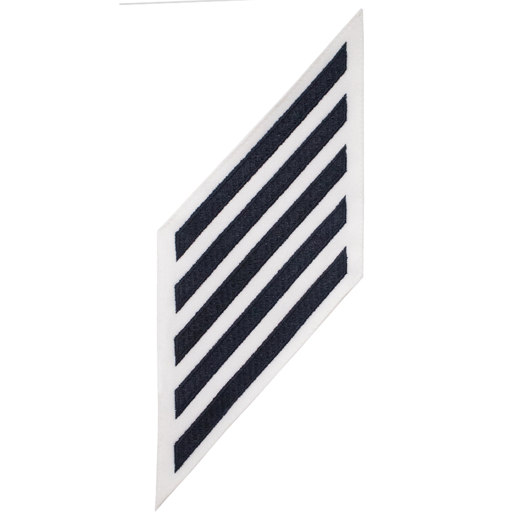 Navy Enlisted Male Hashmarks: Blue Embroidered on White CNT - set of 5