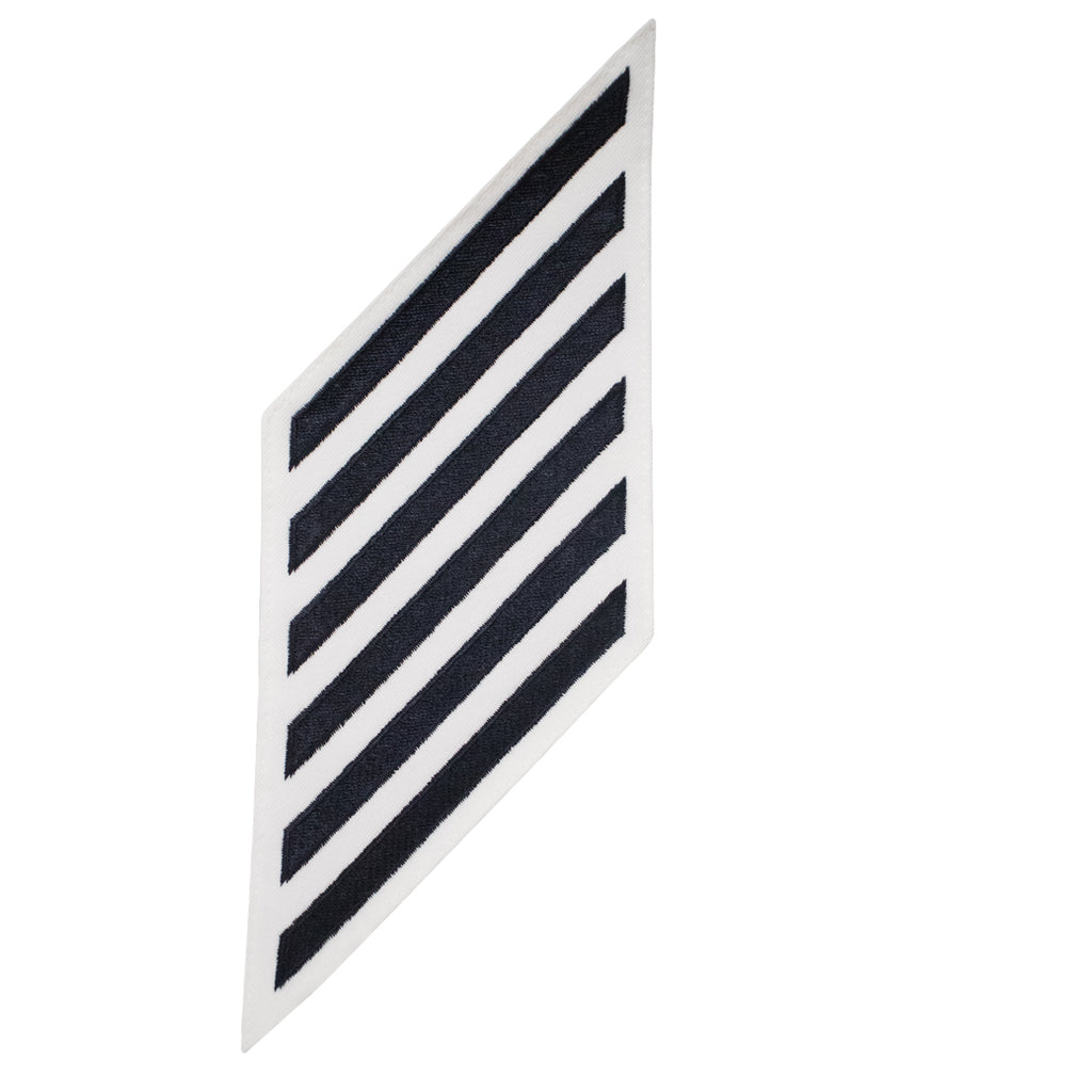 Navy Enlisted Male Hashmarks: Blue Embroidered on White CNT - set of 6