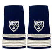 Coast Guard Auxiliary Shoulder Board: Enhanced VFC 1-1/2 Stripe & Silver A - Female