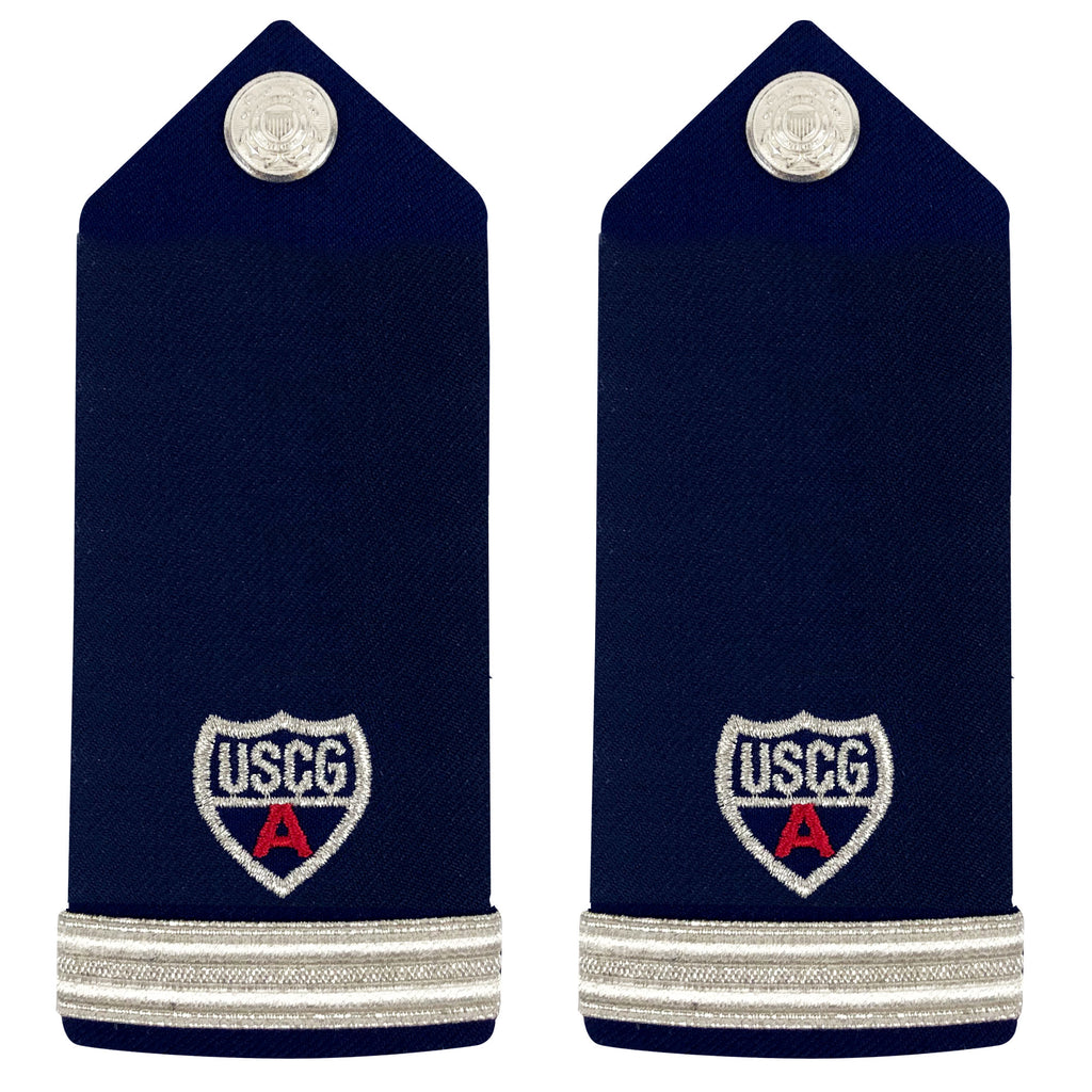 Coast Guard Auxiliary Hard Shoulder Board: FSO (1 Stripe & Red 