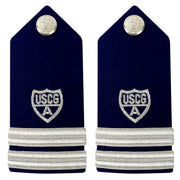 Coast Guard Auxiliary Hard Shoulder Board: FC (2 Stripes & Silver A) - Female
