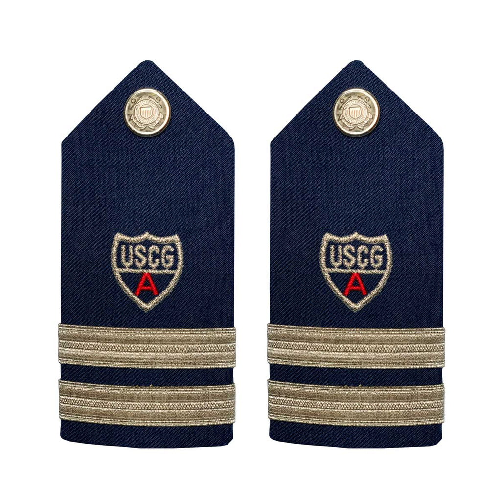 Coast Guard Auxiliary Hard Shoulder Board: ADSO, BA (2 Stripes & Red A) - Female