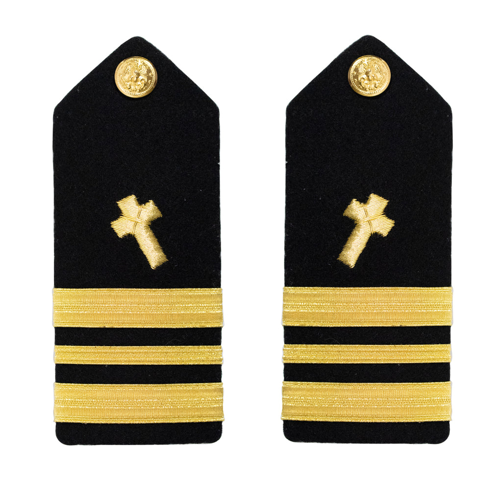 Navy Shoulder Board: Lieutenant Commander Christian Chaplain - male
