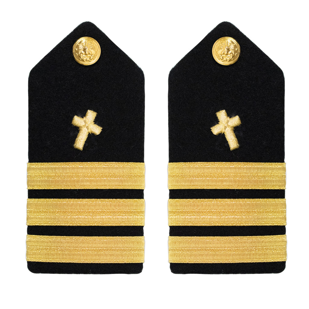 Navy Shoulder Board: Commander Christian Chaplain - female