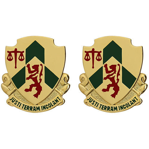 Army Crest: 796th Military Police Battalion - Justi Terram Incolant