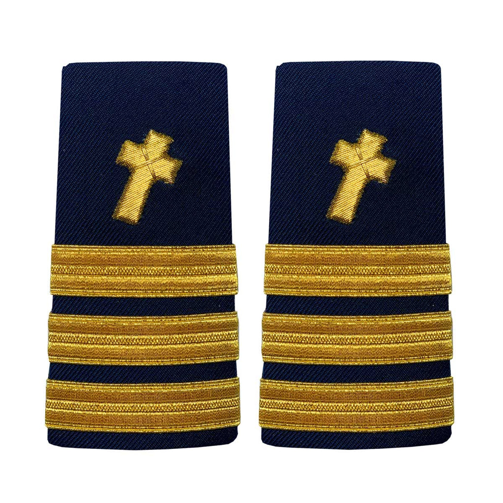 Coast Guard Shoulder Board: Enhanced Commander Christian Chaplain