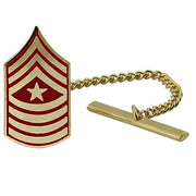 Marine Corps Tie Tac: Sergeant Major - gold and red