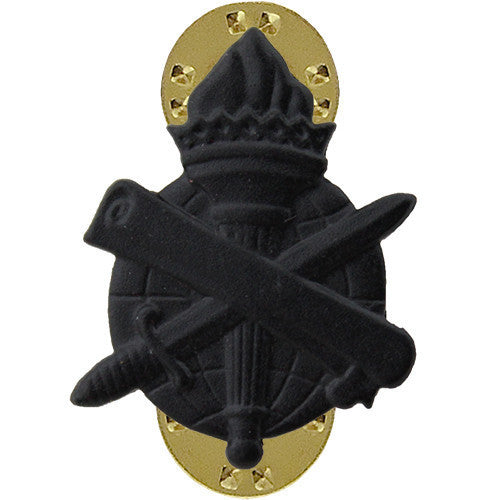 Army Officer Collar Device: Civil Affairs - black metal