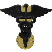 Army Officer Collar Device: Medical Specialist Corps - black metal