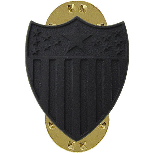 Army Officer Collar Device: Adjutant General - black metal