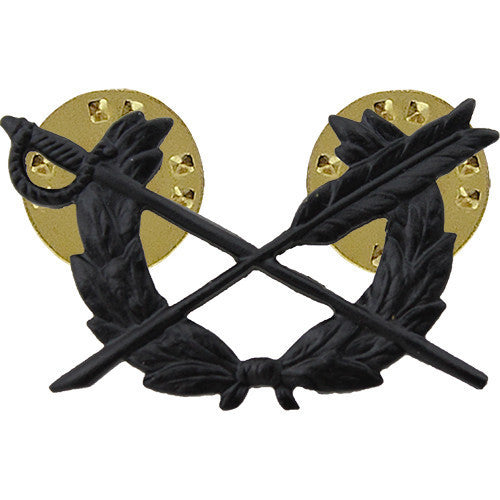 Army Officer Collar Device: Judge Advocate - black metal