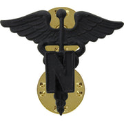 Army Officer Collar Device: Medical Nurse Corps - black metal