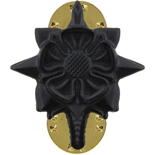 Army Officer Collar Device: Military Intelligence - black metal