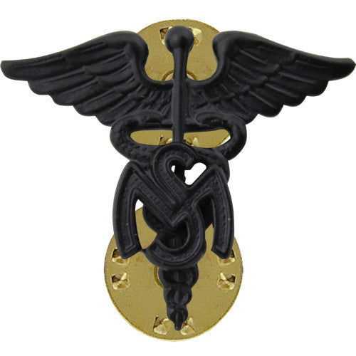 Army Officer Collar Device: Medical Service Corps - black metal