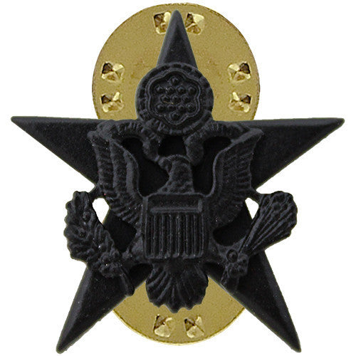 Army Officer Collar Device: General Staff - black metal