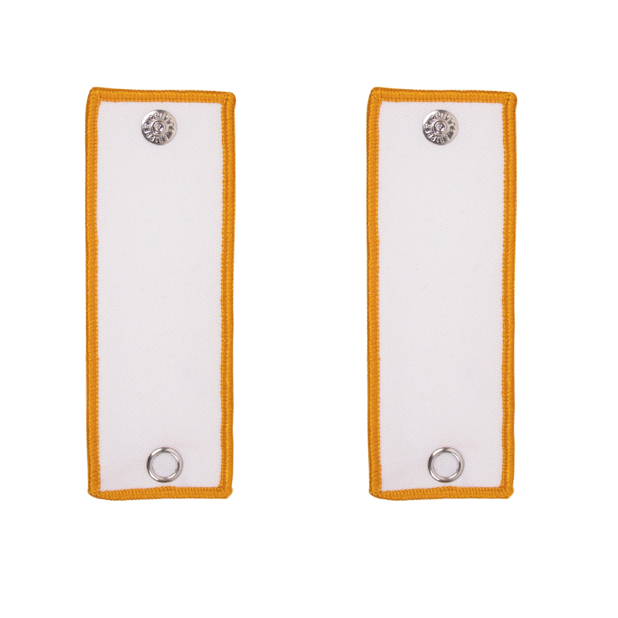Shoulder Tab White with Gold Edge