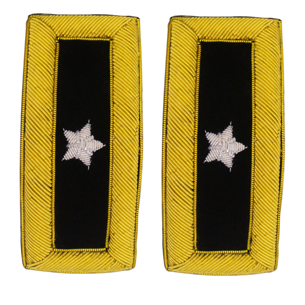 Army Shoulder Strap: Brigadier General - Gold Bullion Frame with Rank