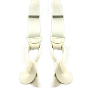 Suspenders: White with Leather-End