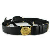 Navy Sword Belt - leather with gold buckle