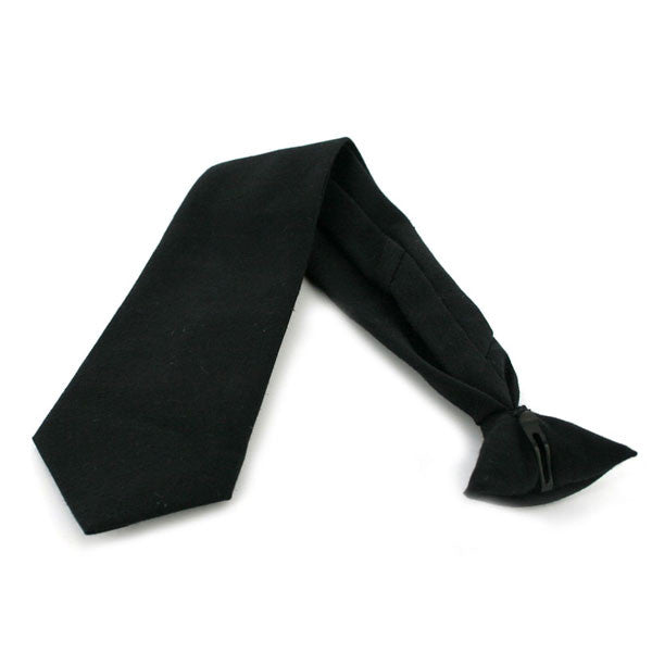 Army Tie: Pre Tied Clip on - black extra long length