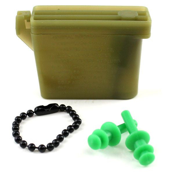 Ear Plugs with Chain and Case - small size