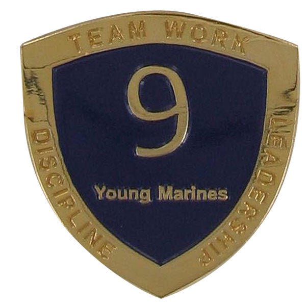Young Marine's: Adult Volunteers Service Pin, 9 Years of Service