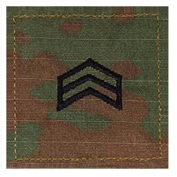 Army ROTC OCP Rank w/hook closure : Sergeant (Sgt)