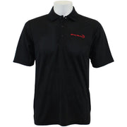 Men's Black Performance Polo Shirt Embroidered with Red Young Marines Swoosh