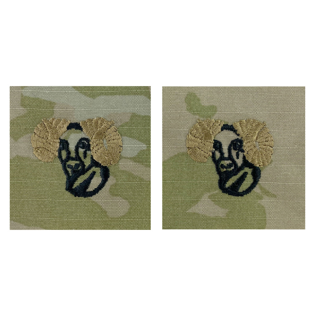 Army Embroidered Badge on OCP Sew On: Rams Head