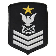 NLCC - Senior Ship's Leading Petty Officer NLCC Cadet Rating Badge Male (White on Black)